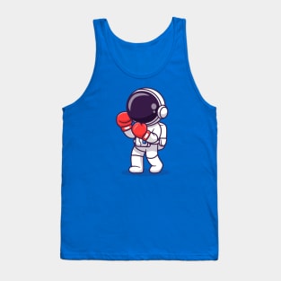 Cute Astronaut Boxing Cartoon Tank Top